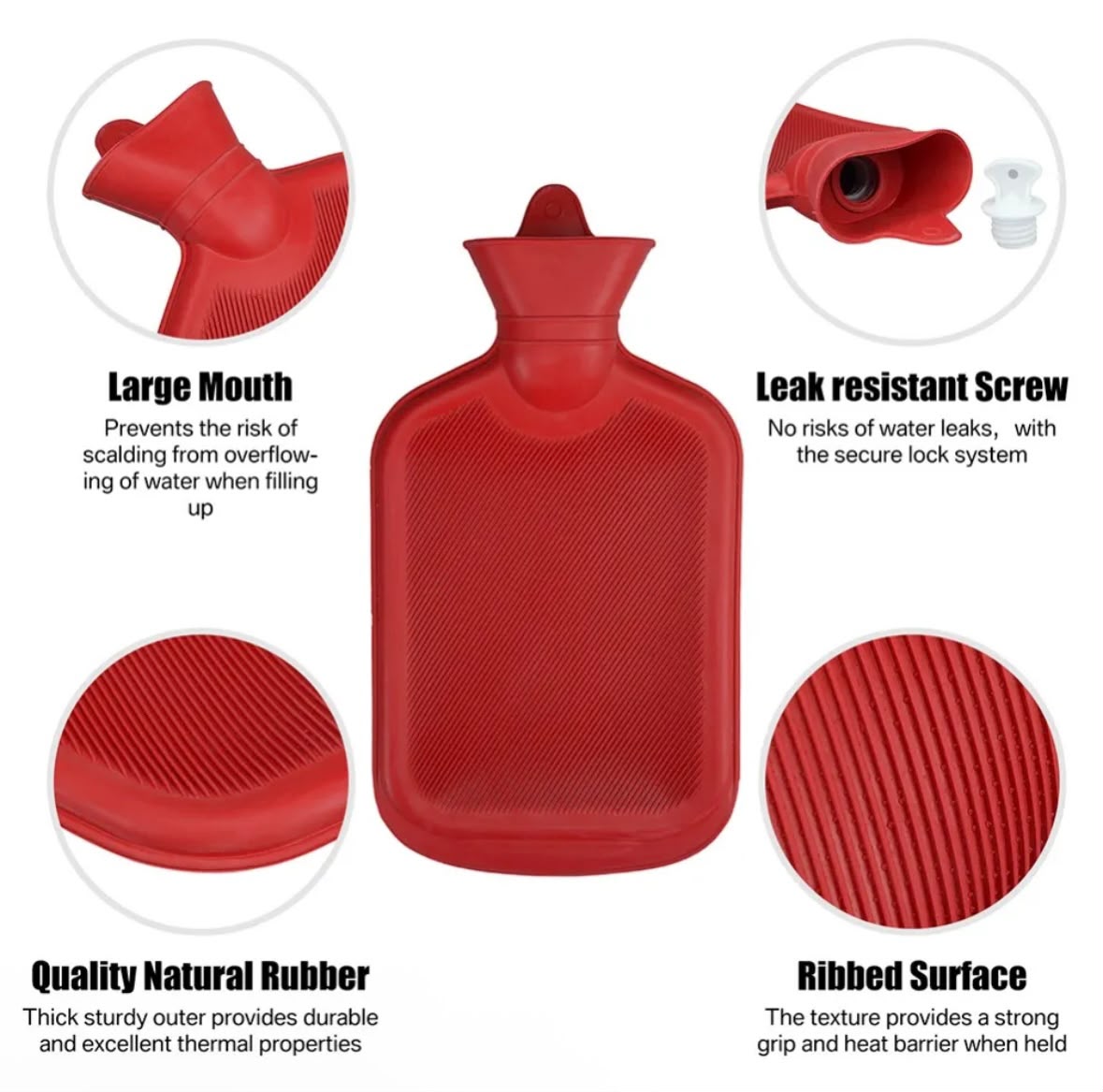 Hot Water Bottle With Cover Luxury Soft Fluffy 2L - Image 4