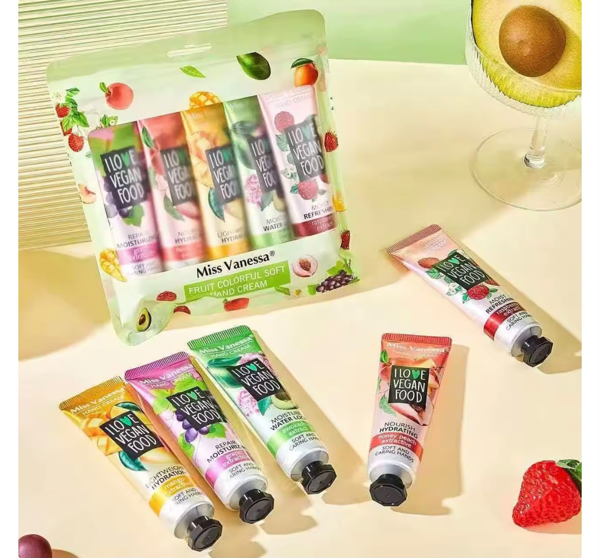Miss Vanessa Fruit Colorful Soft Hand Cream 5pcs- 30g x 5 Pcs